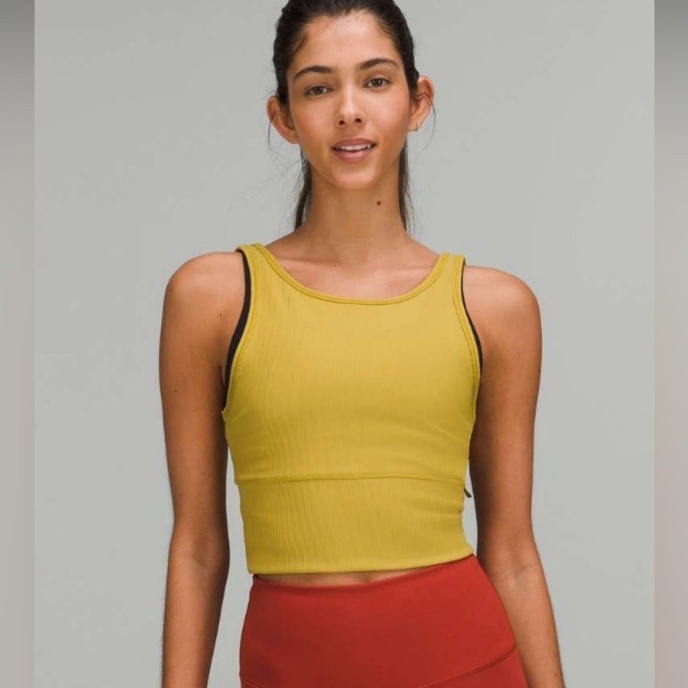 lululemon athletica Power Pivot Auric Gold Tank Top-No tag-PTP 13"
